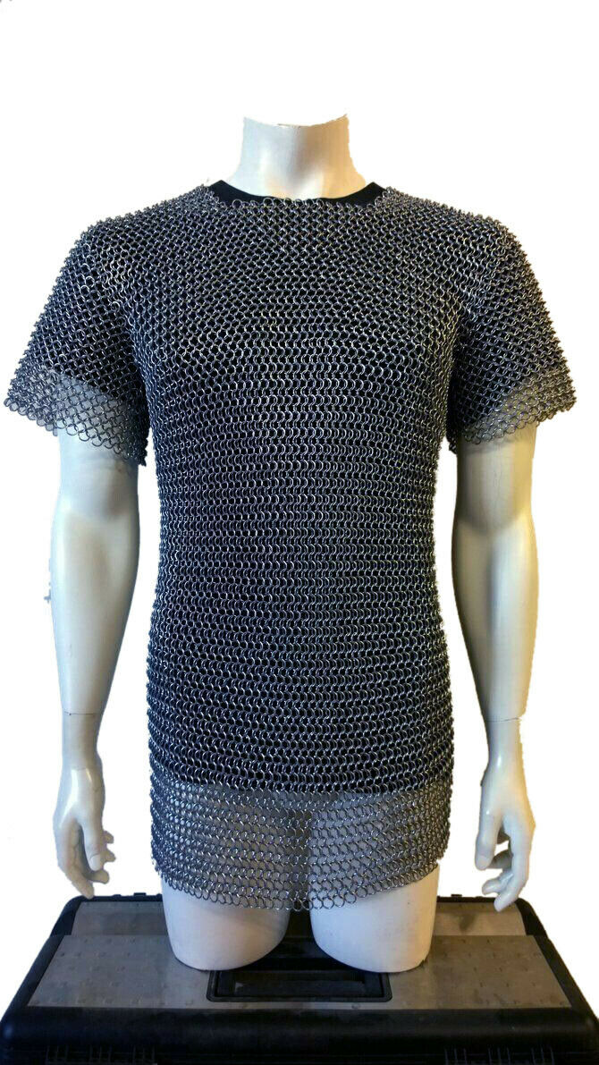 Aluminium Chain Mail Shirt Butted Chainmail Haubergeon Medieval Costume Armour